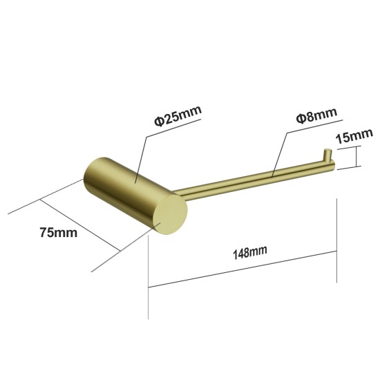 Diamora Luxury Knurled Brushed Yellow Gold Hand Towel Holder Towel Rail Stainless Steel 304 Diamora Luxury Knurled Brushed Yellow Gold Hand Towel Holder Towel Rail Stainless Steel 304